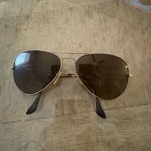 Ray-Ban Gold Frame Sunglasses with Dark Lenses